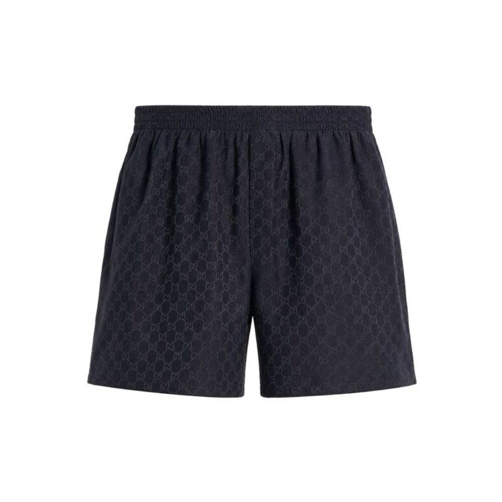 Gucci Men Gg Jacquard Silk Shorts